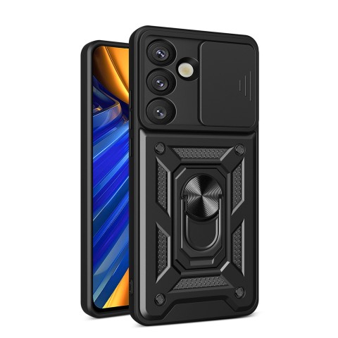 
„Samsung Galaxy S26 Hybrid Armor Camshield“ dėklas – juodas
