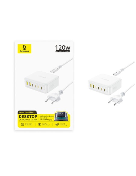 
„EnerFill FH21“ 120 W USB-A USB-C įkrovimo stotelė – balta
