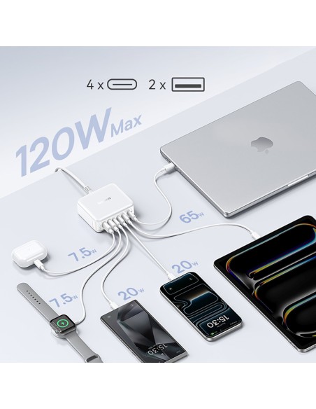 
„EnerFill FH21“ 120 W USB-A USB-C įkrovimo stotelė – balta

