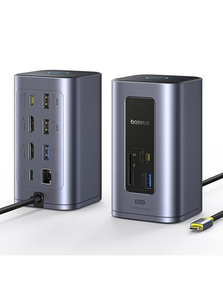 
ŠAKOTEKLIS 12 viename Įkrovimo stotelė USB-C USB-A HDMI RJ45 SD microSD 4K 60Hz PD 10Gb/ s
