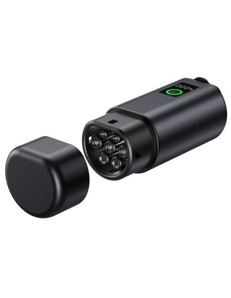 
V2L 2 tipo – „Schuko“ 3500 W adapteris su galios ekranu elektromobiliams
