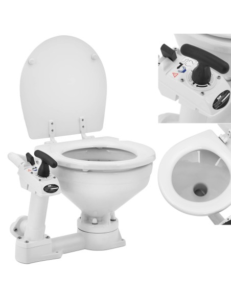 Stacionarus keraminis jachtos tualetas su rankiniu siurbliu 230 x 210 mm
