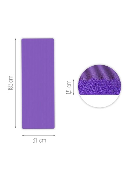 
Storas gimnastikos kilimėlis jogos pratimams, 183 x 61 x 1,5 cm - violetinis
