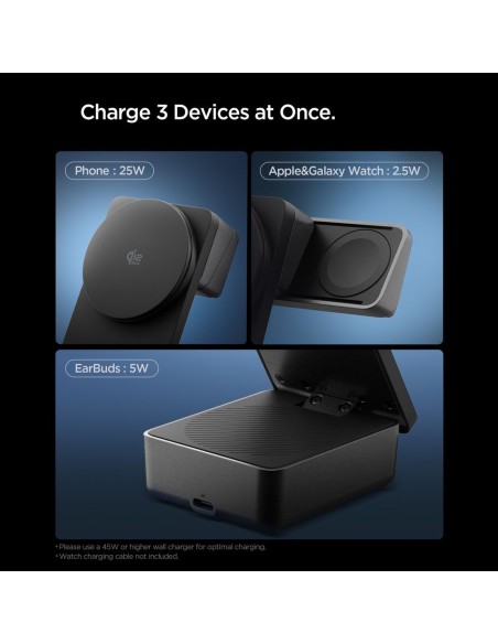 
3 viename „Qi2.2 25W MagSafe“ magnetinis belaidis įkroviklis – juodas
