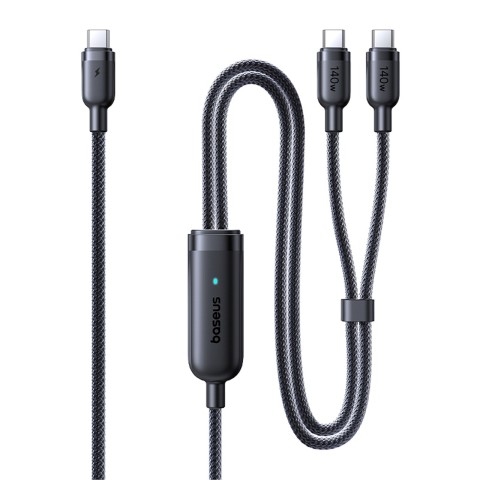 
2 viename USB-C laidas - 2x USB-C 140W 1,5 m - juodas
