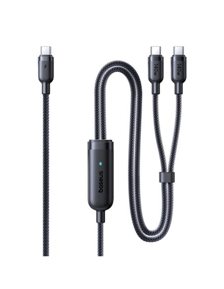 
2 viename USB-C laidas - 2x USB-C 140W 1,5 m - juodas
