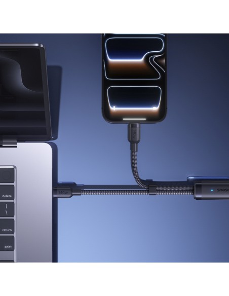 
2 viename USB-C laidas - 2x USB-C 140W 1,5 m - juodas
