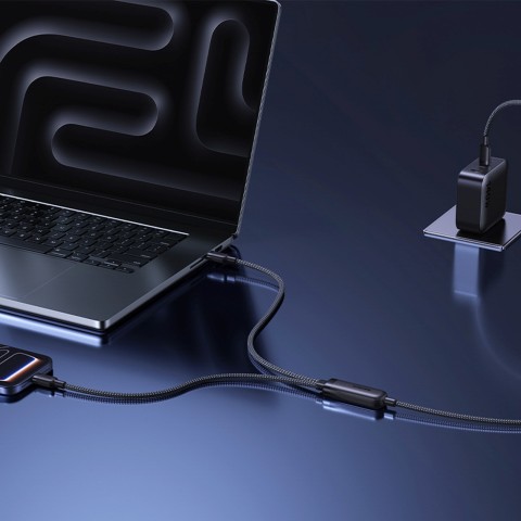
2 viename USB-C laidas - 2x USB-C 140W 1,5 m - juodas
