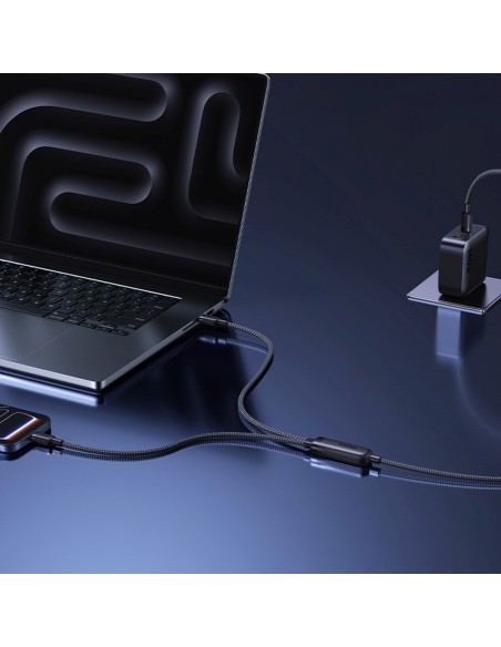 
2 viename USB-C laidas - 2x USB-C 140W 1,5 m - juodas
