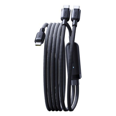 
2 viename USB-C laidas - 2x USB-C 140W 1,5 m - juodas
