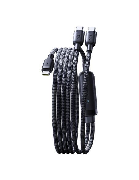 
2 viename USB-C laidas - 2x USB-C 140W 1,5 m - juodas
