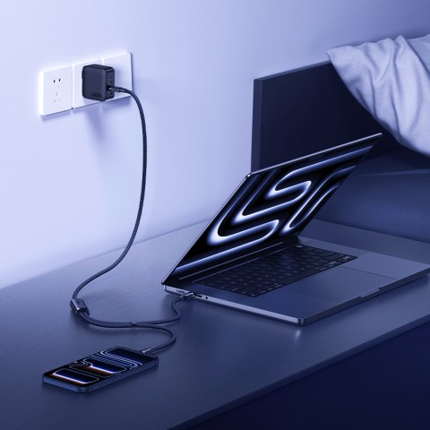 
2 viename USB-C laidas - 2x USB-C 140W 1,5 m - juodas
