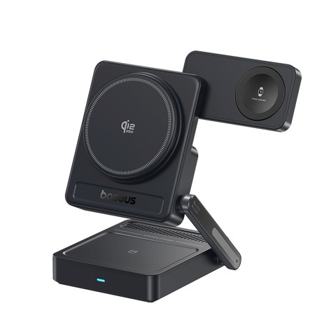 
3 viename „Qi2.2“ 35 W belaidis įkroviklis su 45 W ES maitinimo adapteriu ir 1 m USB-C laidu – juodas
