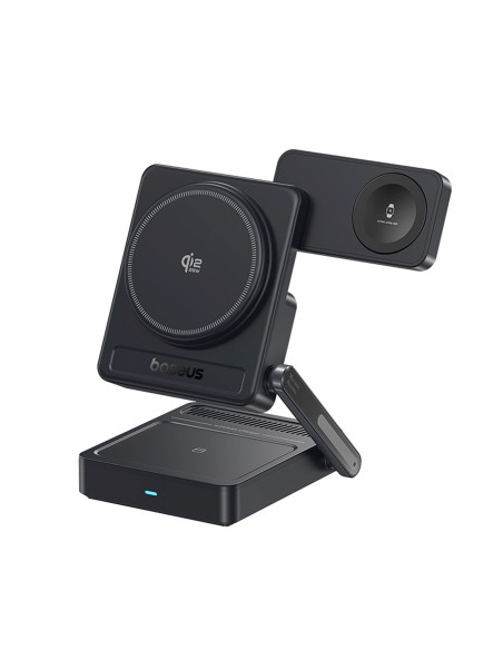 
3 viename „Qi2.2“ 35 W belaidis įkroviklis su 45 W ES maitinimo adapteriu ir 1 m USB-C laidu – juodas
