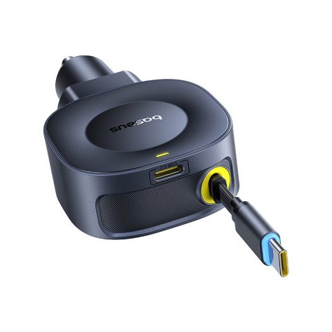 
USB-C automobilinis įkroviklis su ištraukiamu USB-C laidu, 45 W – juodas
