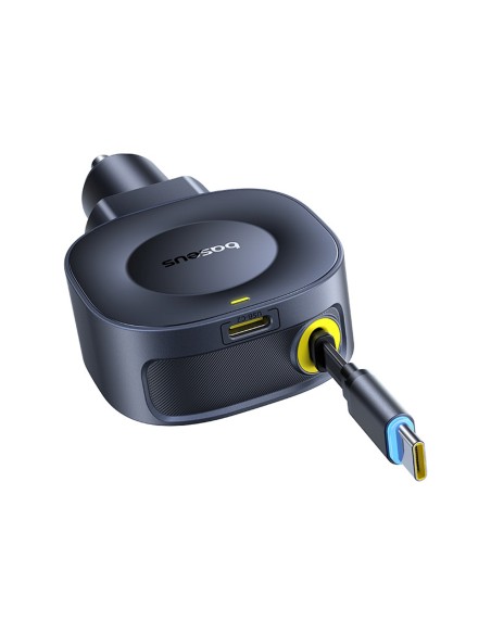 
USB-C automobilinis įkroviklis su ištraukiamu USB-C laidu, 45 W – juodas
