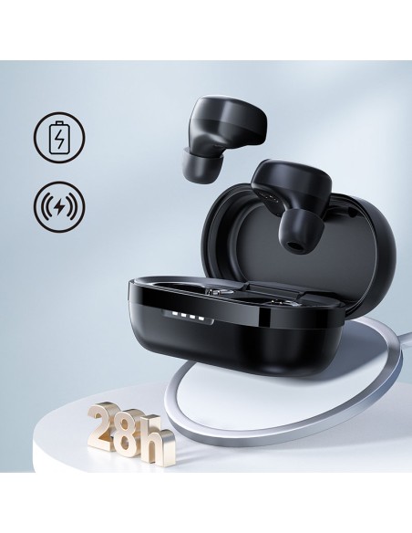Belaidės ausinės TWS Bluetooth 5.1 300mAh juodos
