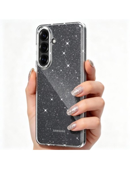
„Samsung Galaxy S26 FlexAir“ dėklas – skaidrus blizgučiais
