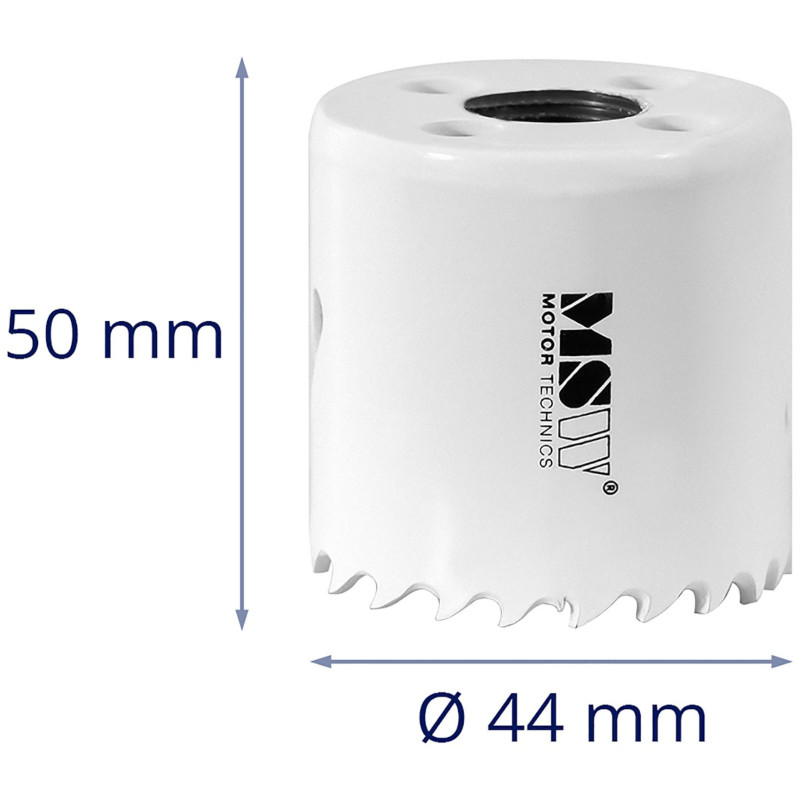 Dviejų metalų skylių pjūklo grąžtas metaliniam medienos plastikui sk. 44 mm