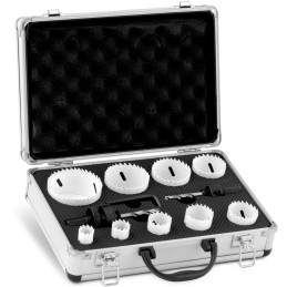Dviejų metalų grąžtų rinkinys su adapteriais 12 vnt + Dėklas