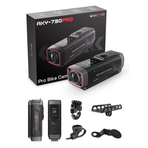
4K sportinė kamera vaizdo įrašymo įrenginiui, skirta motociklui su vairu ir motociklui „730Pro“ – juoda
