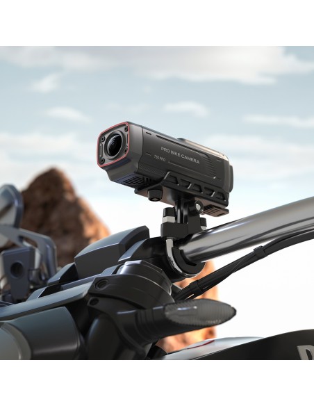 
4K sportinė kamera vaizdo įrašymo įrenginiui, skirta motociklui su vairu ir motociklui „730Pro“ – juoda
