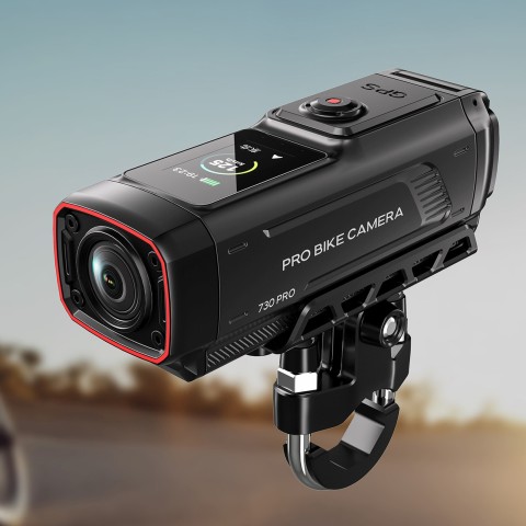 
4K sportinė kamera vaizdo įrašymo įrenginiui, skirta motociklui su vairu ir motociklui „730Pro“ – juoda
