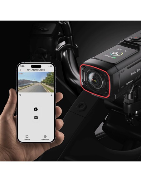 
4K sportinė kamera vaizdo įrašymo įrenginiui, skirta motociklui su vairu ir motociklui „730Pro“ – juoda
