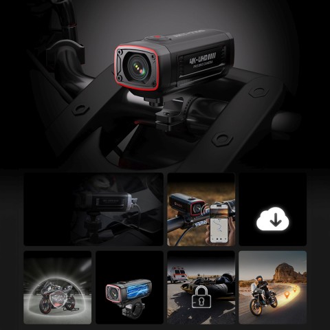 
AKY-710S 4K motociklo vairo sportinė kamera vaizdo įrašymo įrenginiui - juoda
