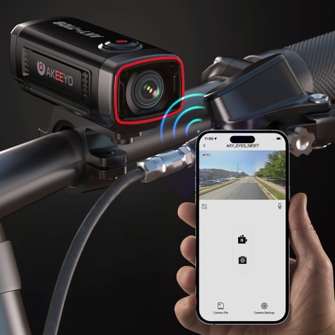 
AKY-710S 4K motociklo vairo sportinė kamera vaizdo įrašymo įrenginiui - juoda
