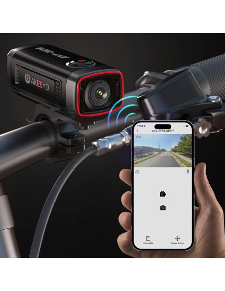 
AKY-710S 4K motociklo vairo sportinė kamera vaizdo įrašymo įrenginiui - juoda
