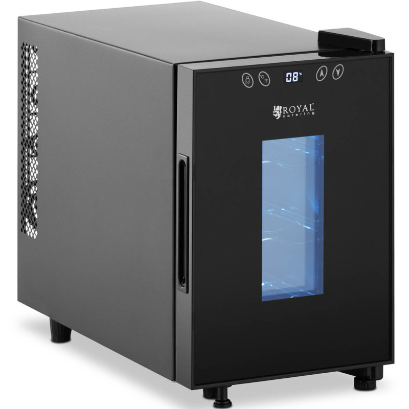 Vyno gaminimo šaldytuvas vyno šaldytuvas 6 buteliams LED 17 l juodas