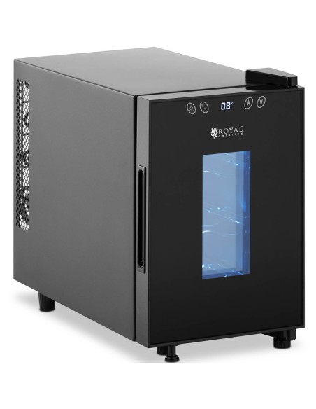 Vyno gaminimo šaldytuvas vyno šaldytuvas 6 buteliams LED 17 l juodas