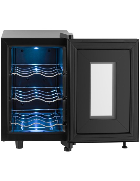 Vyno gaminimo šaldytuvas vyno šaldytuvas 6 buteliams LED 17 l juodas
