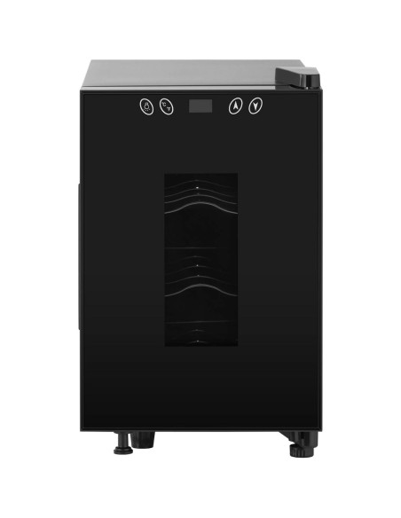 Vyno gaminimo šaldytuvas vyno šaldytuvas 6 buteliams LED 17 l juodas