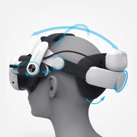 
M3 Pro dirželis „Meta Quest 3 VR“ ausinėms su B2 baterija – baltas ir juodas
