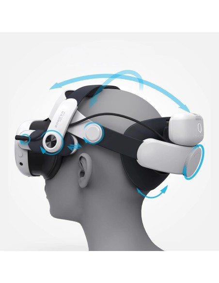 
M3 Pro dirželis „Meta Quest 3 VR“ ausinėms su B2 baterija – baltas ir juodas
