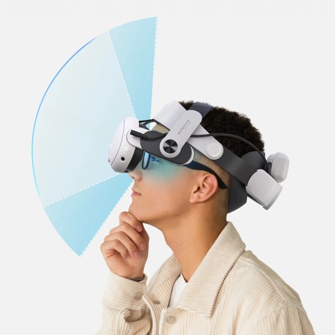 
M3 Pro dirželis „Meta Quest 3 VR“ ausinėms su B2 baterija – baltas ir juodas
