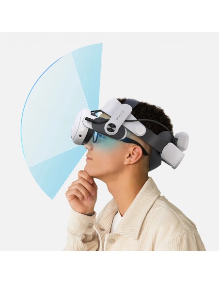 
M3 Pro dirželis „Meta Quest 3 VR“ ausinėms su B2 baterija – baltas ir juodas
