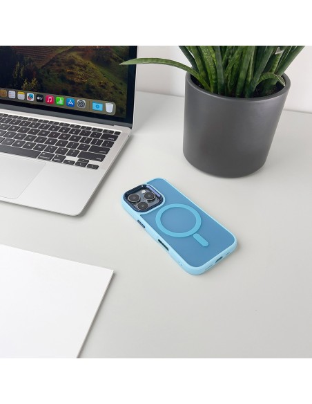 
„iPhone 16“ dėklas su magnetine kolekcija „MagSafe“ – šviesiai mėlynas
