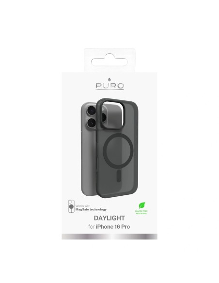 
„Puro Daylight MagSafe“ silikoninis dėklas, skirtas „iPhone 16 Pro“ – juodas
