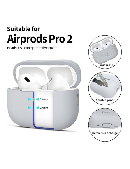 
„Apple AirPods Pro 1/ 2“ silikoninis dėklas – pilkas
