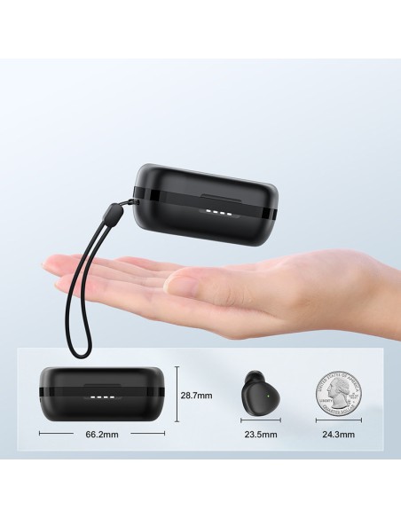 Belaidės ausinės TWS Bluetooth 5.1 300mAh juodos