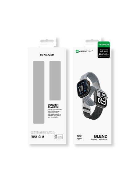 
2 „Apple Watch“ dirželių (45/ 46/ 49 mm) rinkinys – pilkai juoda / pilka
