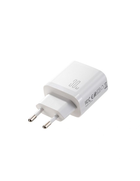 
JR-TG6 GaN 30W USB-A USB-C USB-L sieninis įkroviklis – baltas
