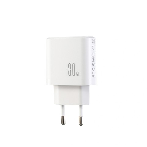 
JR-TG6 GaN 30W USB-A USB-C USB-L sieninis įkroviklis – baltas
