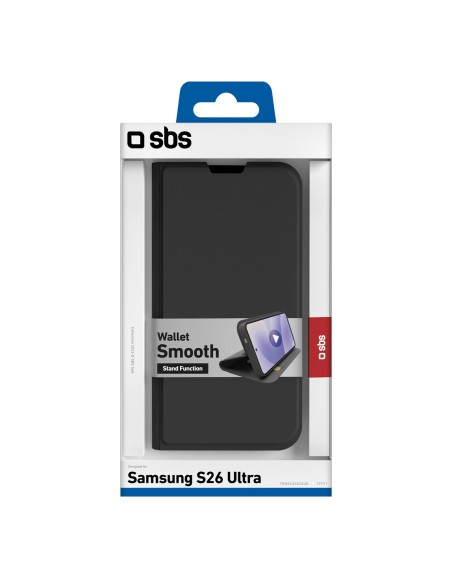 
Samsung Galaxy S26 Ultra dėklas su pinigine ir atverčiamu dangteliu – juodas
