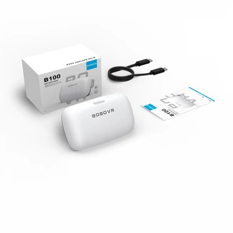 
Išorinė „B100“ baterija, skirta „Meta Quest S3 Pro“ ir „E3 Pro“ – balta

