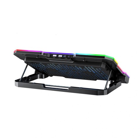 
Žaidimų nešiojamojo kompiuterio aušinimo kilimėlis su RGB telefono laikikliu - juodas
