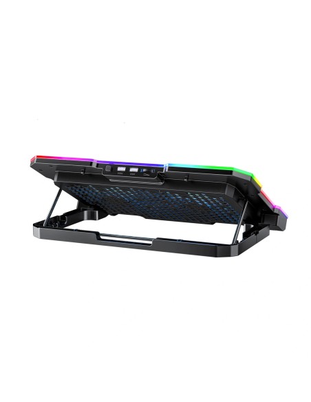 
Žaidimų nešiojamojo kompiuterio aušinimo kilimėlis su RGB telefono laikikliu - juodas
